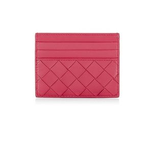 Bottega Veneta Intreccatio woven card case in pink